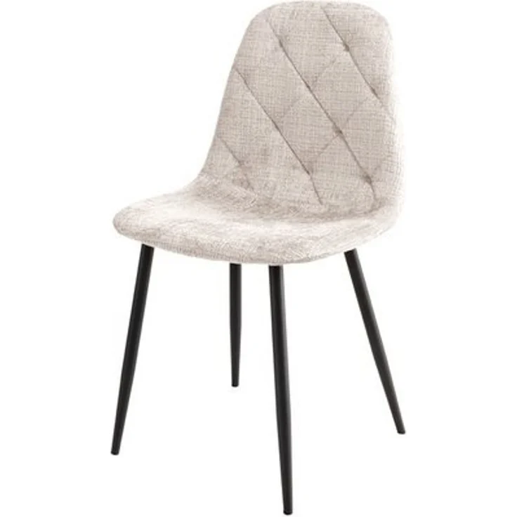 riess-ambiente Esszimmerstuhl GLAMM beige/schwarz - Chenille Cremona, Metallbeine, Rauten-Steppung (Einzelartikel, 1 St), Stilvoller Esszimmerstuhl - ideal für Küche, Büro und Wohnzimmer – Bild 4