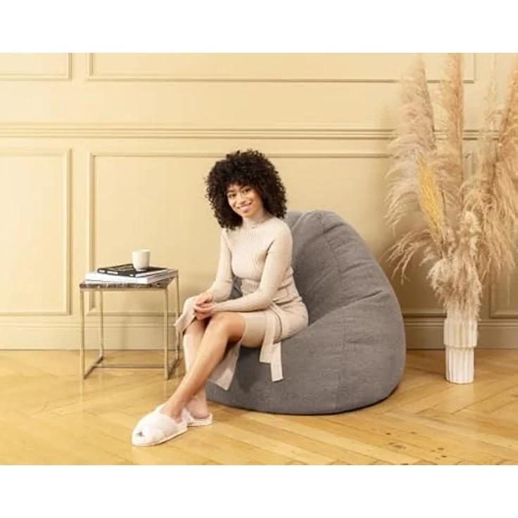Sitting Point Sitzsack Wooly Fellimitat XXL ca. 300L Natur – Bild 3
