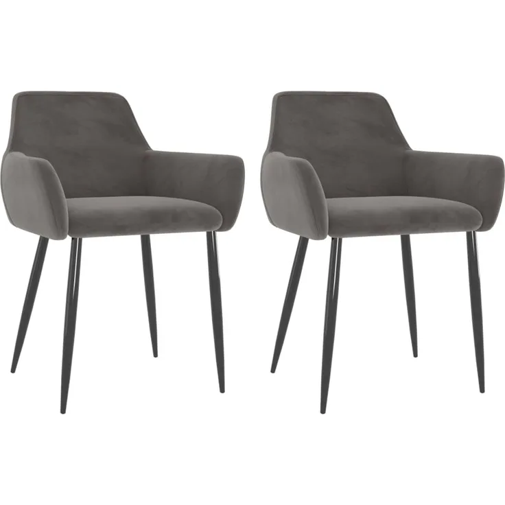 vidaXL Esszimmerstühle 2 Stk. Dunkelgrau Samt [323105]