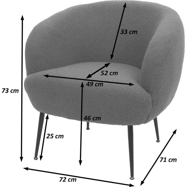Lounge-Sessel HWC-O37, Cocktail-/Clubsessel Polstersessel Sessel, Stoff/Textil Bouclé (330g/m²) Metall MVG ~ blau – Bild 3