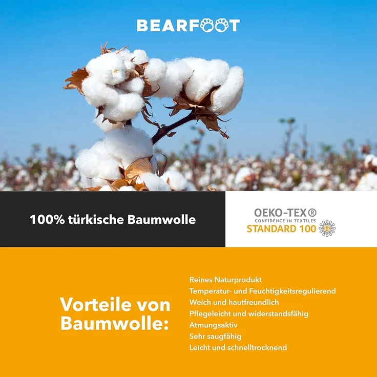 BEARFOOT Handtuch Strandtuch Handtuch Saunatuch Badetuch Hamamtuch, 180x90 cm, Baumwolle – Bild 6