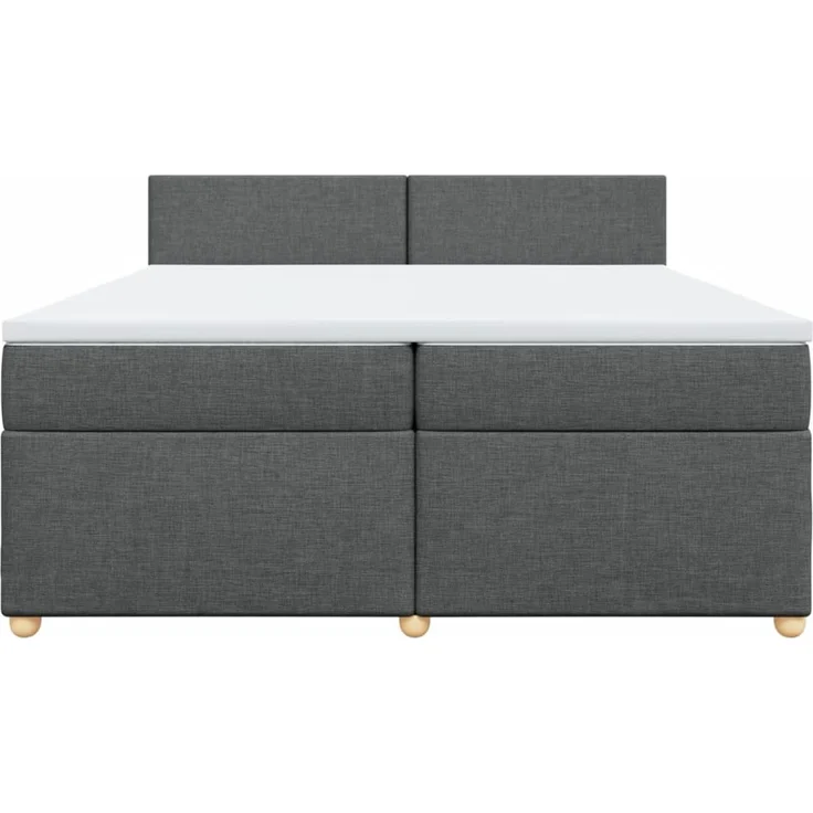 vidaXL Boxspringbett mit Matratze Dunkelgrau 200x200 cm Stoff 3289081 – Bild 6