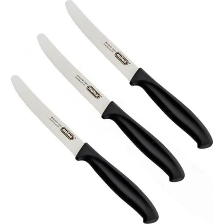 Mulex Messer-Set (Set, 3-tlg), extra scharferWellenschliff und ergonomischer Griff