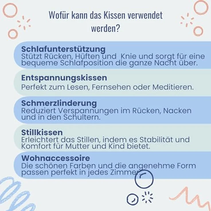 EMI & SAM Stillkissen Bezug Ersatzbezug 40x145cm für Seitenschläfer, 23L. Feder - Bezug – Bild 6