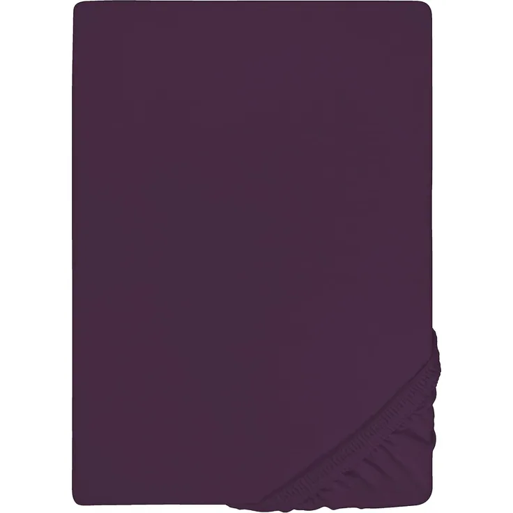 biberna Jersey-Elastic-Spannbetttuch 0077866, dunkel violett, 1x 180x200 cm - 200x220 cm