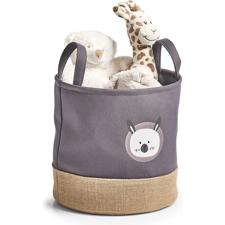 Aufbewahrungskorb Hase - Grau, Jute - Ø 30cm