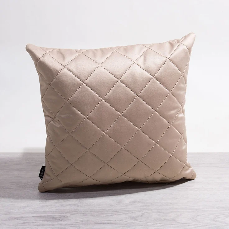 Kissen Deko von Lysel - beige Rauten Huelva 50x50 Polyester Polypropylen kissenbezug Dekokissen – Bild 1