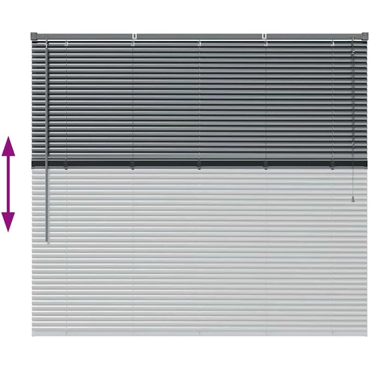 vidaXL Venezianische Jalousie Dunkelgrau 130 x 145 cm 25 mm Aluminium 42006056 – Bild 12