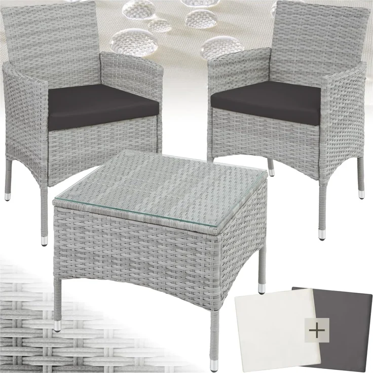 tectake Sitzgruppe Rattanset, (Set, 5-tlg), Schickes, modernes Design – Bild 1