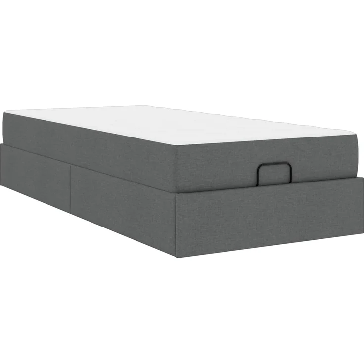vidaXL Bettgestell mit Matratze mit Matratze 2 pcs Dunkelgrau Stoff 3399446 – Bild 4