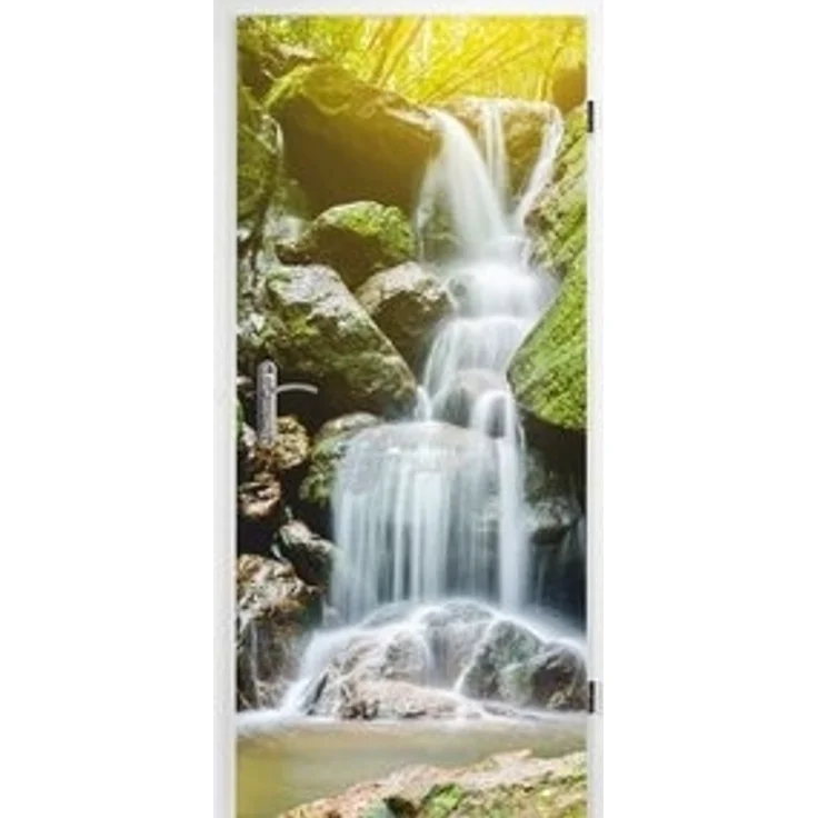 nikima Wandtattoo TB-06 selbstklebendes Türbild – Wasserfall (PVC-Folie), 0,9 x 2 m selbstklebende Folie – Bild 5