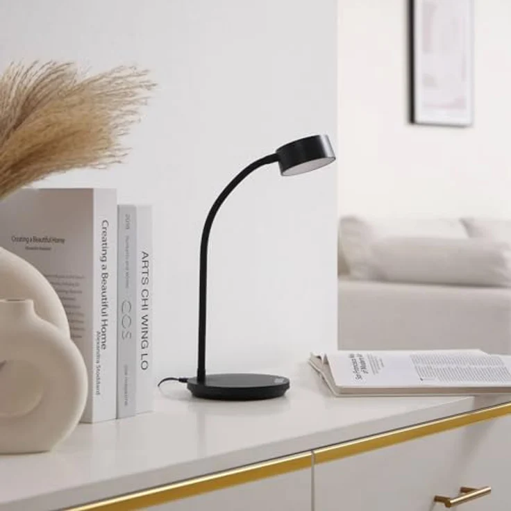 Lindby LED-Tischleuchte Maori, dimmbar, schwarz, CCT, Metall – Bild 4