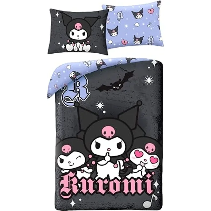 Hello Kitty Bettwäsche Set aus Mikrofaser Bettdeckenbezug 140 × 200 cm mit 70 × 90 cm Kissenbezug