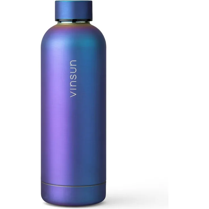 Vinsun Isolierflasche Edelstahl Flasche 500ml, Thermoflasche Kohlensäure geeignet, BPA frei, Auslaufsicher, doppelwandig, bruchsicher, geruchs- & geschmacksneutral