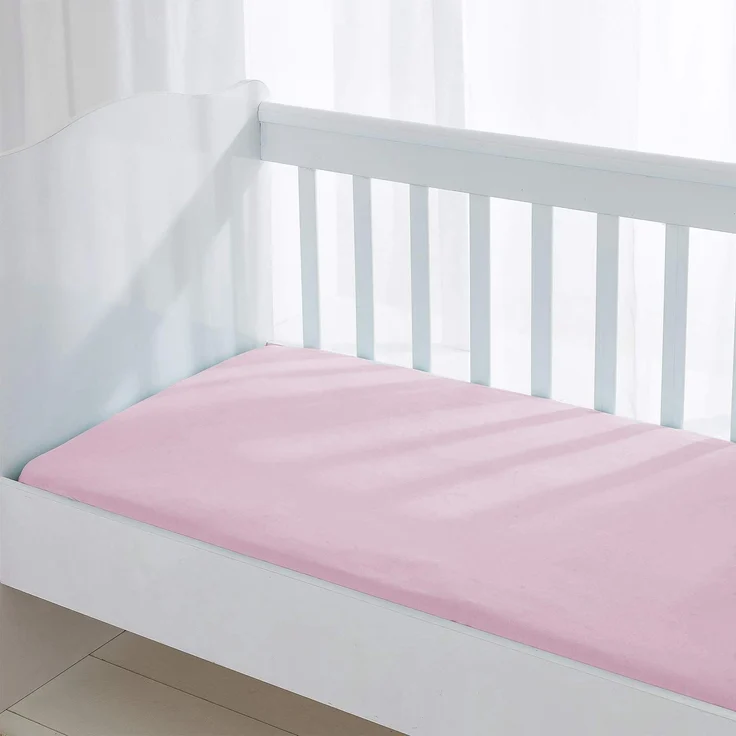 Dudu N Girlie Spannbetttuch für Kinderbett, Baumwolljersey, 100x50 cm, Rosa
