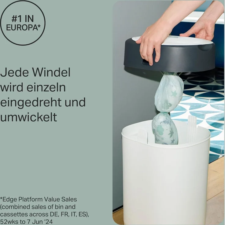 Tommee Tippee Twist and Click Advanced Windeleimer mit 2 Nachfüllkassetten, garantierter Geruchs- und Keimschutz, großes Fassungsvermögen (Verpackung kann variieren) – Bild 4