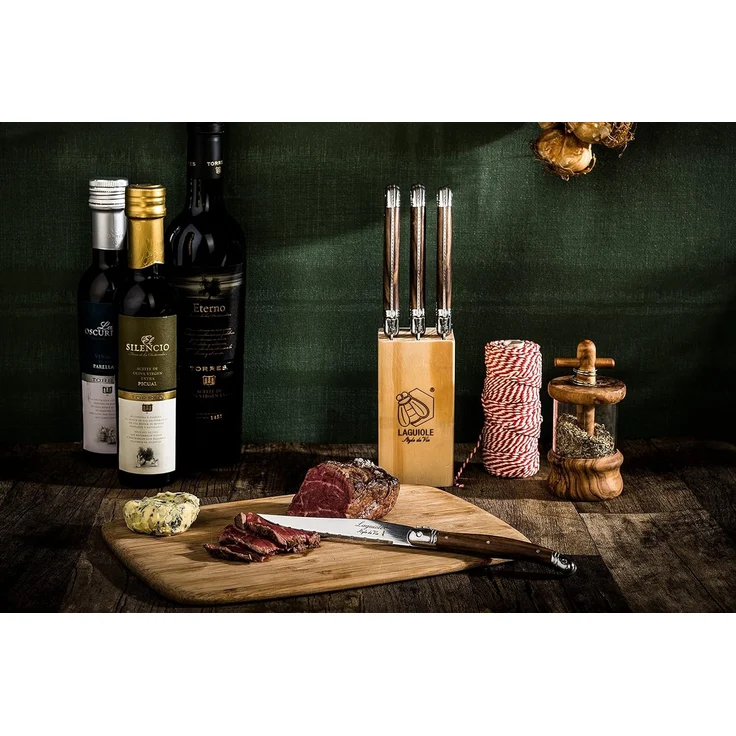 Laguiole Style de Vie Steakmesser LAGUIOLE STEAKMESSER SET "PREMIUM", Edelstahl Klinge, Messerset, Fa – Bild 9
