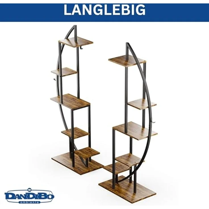 DanDiBo Blumenregal indoor 160 cm Hoch Metall Schwarz Rund 96644 Blumentreppe Groß Halbrund Pflanzenständer Modern Design – Bild 4