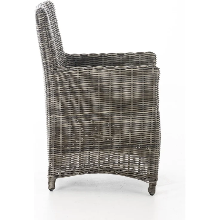 CLP Polyrattan Gartenstuhl Fontana 5mm,grau-meliert eisengrau – Bild 6