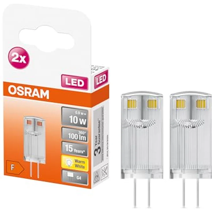 Osram LED-Stiftsockellampe G4 0,9W 2.700K, 2er Set – Bild 1