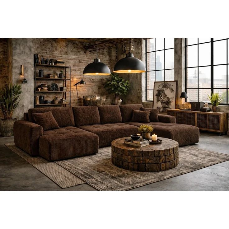 Kaiser Möbel Ecksofa mit Schlaffunktion und Bettkasten, Sofa U-Form, Cordstoff Poso, Ivo U, Strapazierfähiger Cordstoff,Hoher Sitz- und Schlafkomfort – Bild 5
