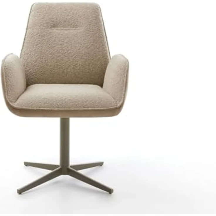 Drehstuhl Zoa-Flex Materialmix Schlamm Fußkreuz Effektfinish Titan 360° drehbar Taschenfederkern – Bild 3