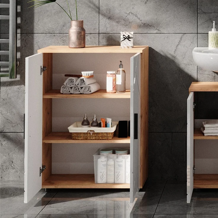 Vicco 'Irma' Midischrank, Holz, 81 x 30 x 60 cm, Eiche – Bild 5