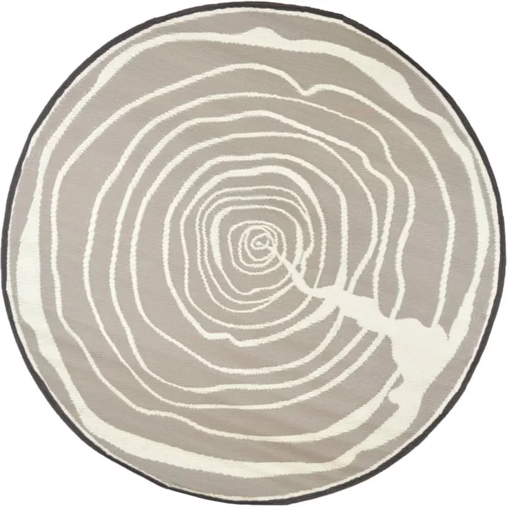Esschert Design Outdoor-Teppich 170 cm Durchmesser Jahresringe