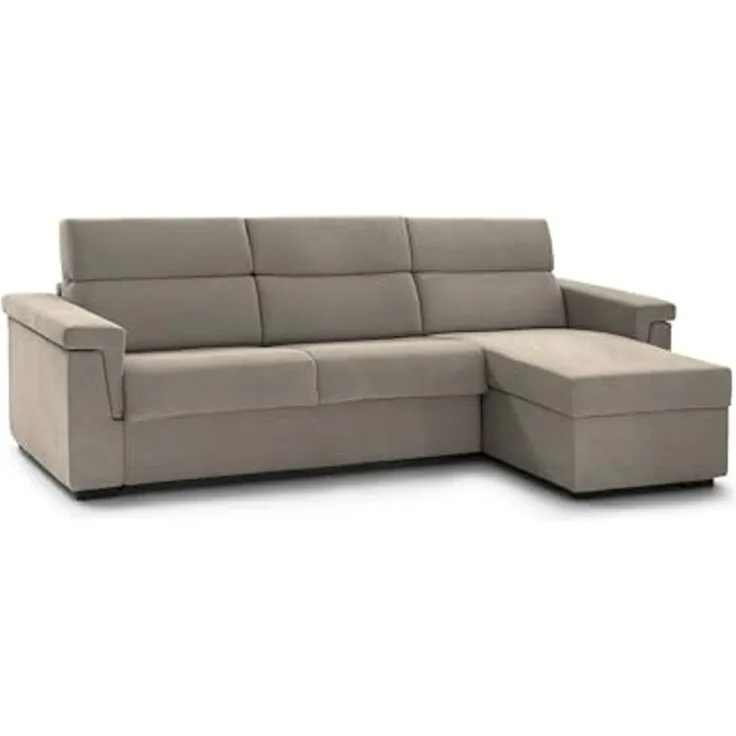Talamo Italia - Sofa mit Halbinsel Zelinda, Ecksofa für Wohnzimmer, gepolstert, Abnehmbarer Bezug, 100% Made in Italy-Qualität, 285x160 h100 cm, Taube