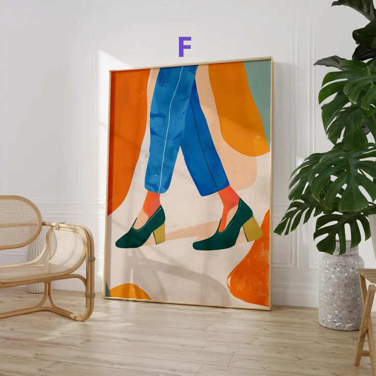 Abstrakte Blumen Poster · Geschenkidee · Moderne Vase, Stillleben und Geometrische Kunst · Dekoprint ohne Rahmen - F / 70 x 100 cm