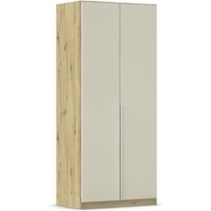 Rauch Möbel Alabama, Kleiderschrank für Schlafzimmer, Kinderzimmer, Wohnzimmer, Garderobe, Flur, 2-türig, mit Zubehör Classic, Farbe Beige/Eiche Artisan. Holz, Breite 91 cm – Bild 1