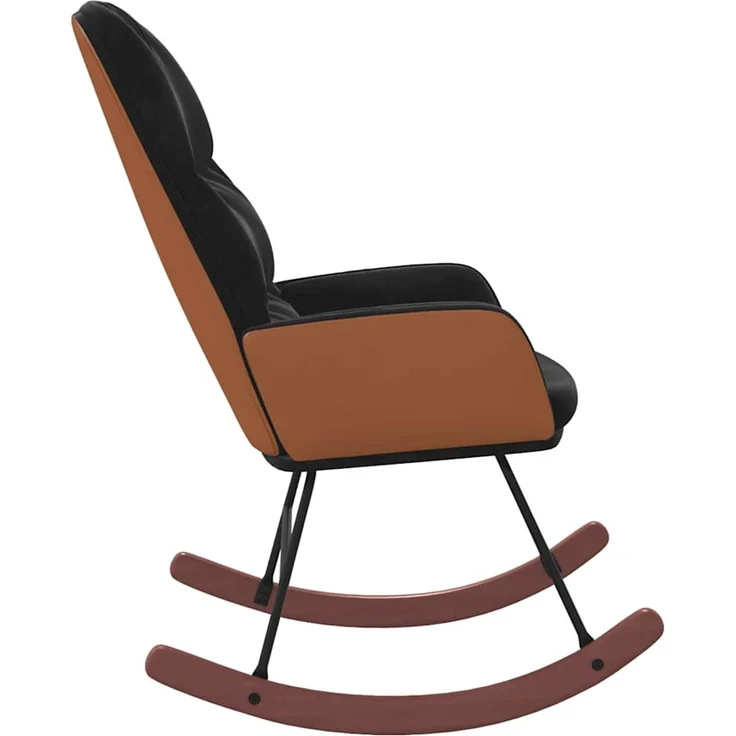 vidaXL Schaukelstuhl Schwarz Samt 4102627 – Bild 3