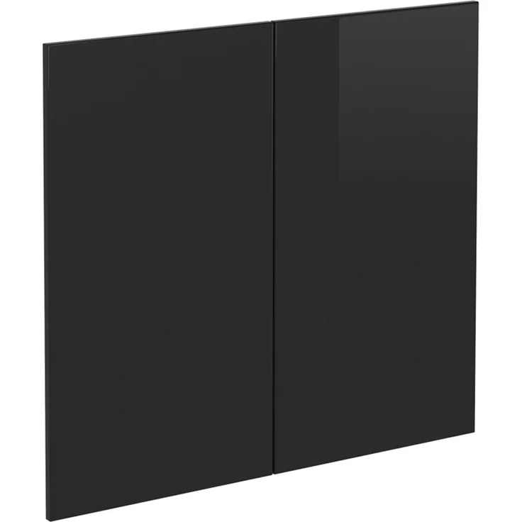 Küchenfront R-Line Schwarz Hochglanz 79.2 x 71.3 cm Möbelfront für den Spülenunterschrank Vicco – Bild 1