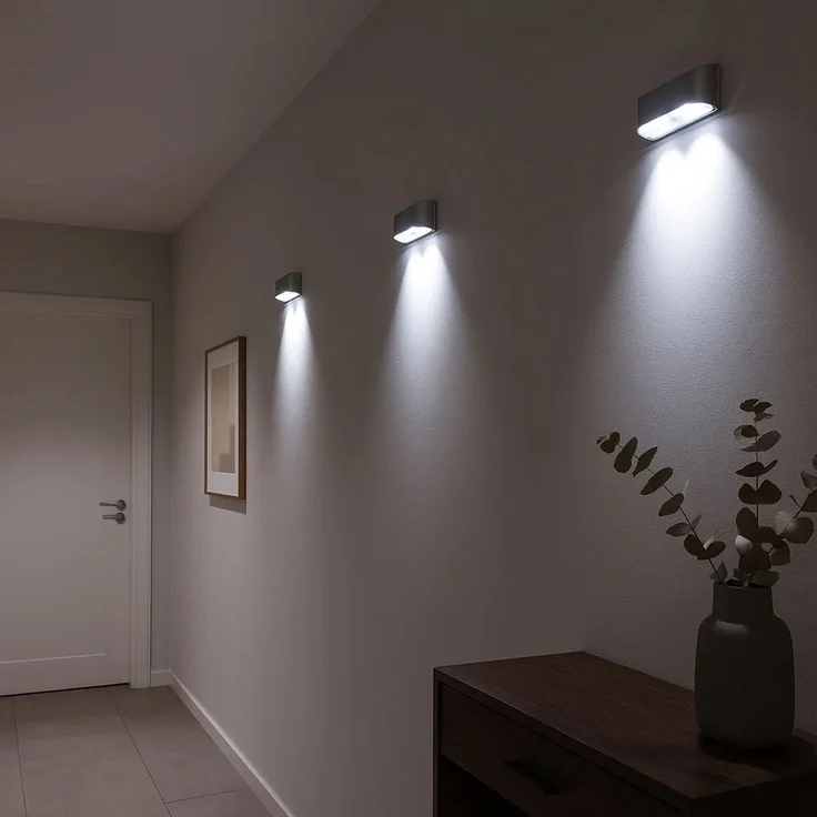 LED Wandleuchte silber, Bewegungsmelder, Dämmerungssensor – Bild 7