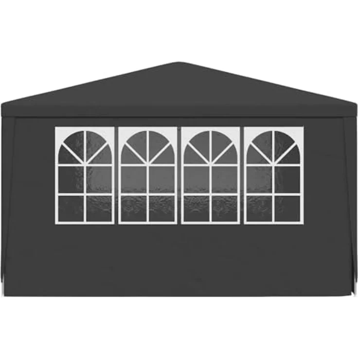 vidaXL Profi Partyzelt mit Seitenwänden UV-beständig Wasserbeständig Pavillon Festzelt Gartenpavillon Gartenzelt Garten Bierzelt 4x4 m Anthrazit 90g/m² – Bild 9