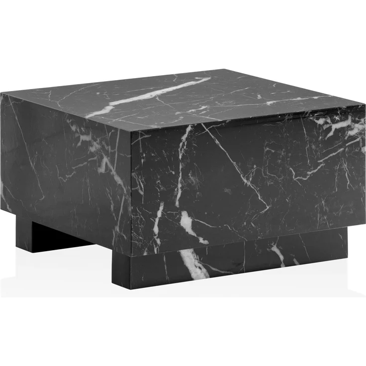 Couchtisch MONOBLOC 60x60x35cm Schwarz Hochglanz Marmor Optik Quadratisch – Bild 6