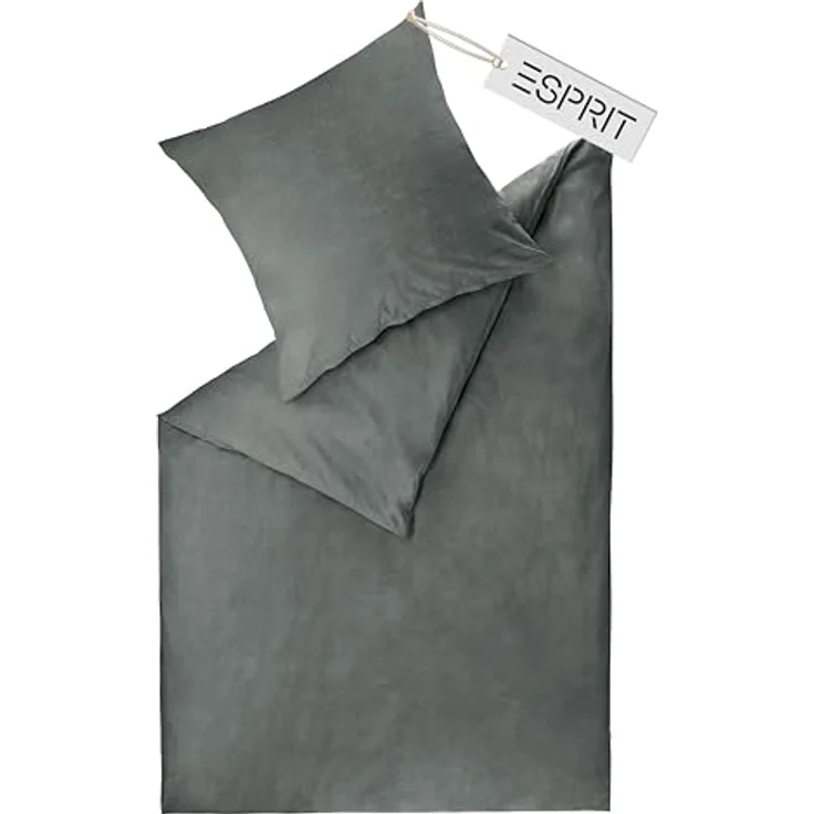 Esprit Bettwäsche HARP Renforcé Kissenbezüge und Bettwäsche, Baumwolle, 1 teilig, 135 x 200 cm in Anthrazit – Bild 2