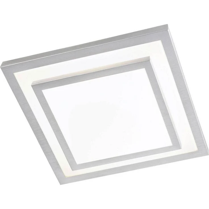 casa NOVA LED Deckenleuchte CLIPPER, 1-flammig, 41 x 41 cm, Silbergrau, Weiß, Anpassung der Farbtemperatur, Dimmfunktion, LED fest integriert, Extra-Warmweiß, Kunststoff – Bild 1