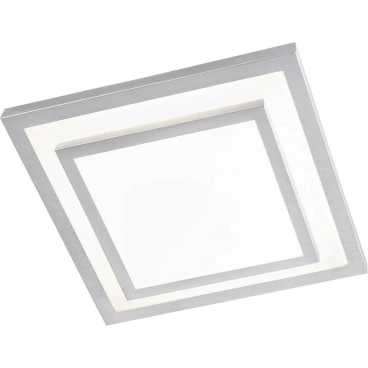 casa NOVA LED Deckenleuchte CLIPPER, 1-flammig, 41 x 41 cm, Silbergrau, Weiß, Anpassung der Farbtemperatur, Dimmfunktion, LED fest integriert, Extra-Warmweiß, Kunststoff