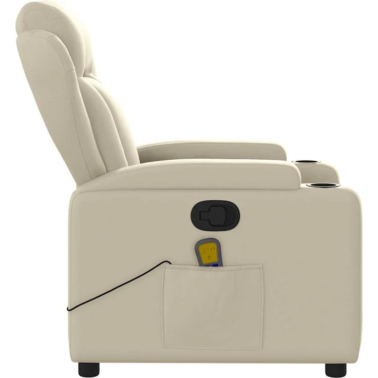 vidaXL Massagesessel mit Relaxfunktion, Kunstleder, Creme 3205597 – Bild 7
