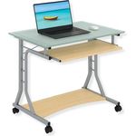 Compact Pc Desk With Glass Floor