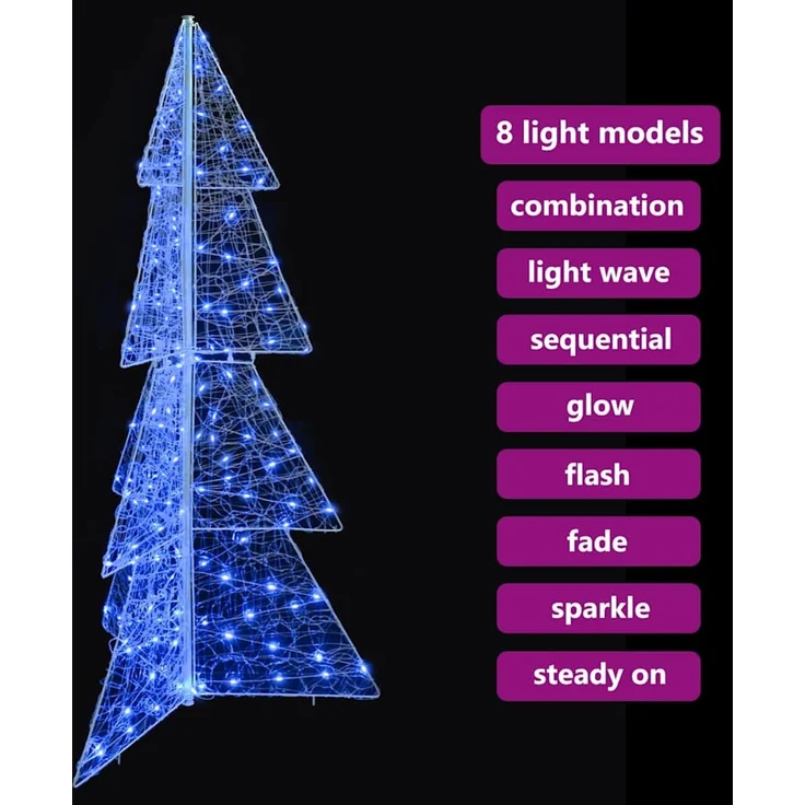 vidaXL Weihnachtsbaum Blau 150 cm Acryl 160 LEDs 42019208 – Bild 9