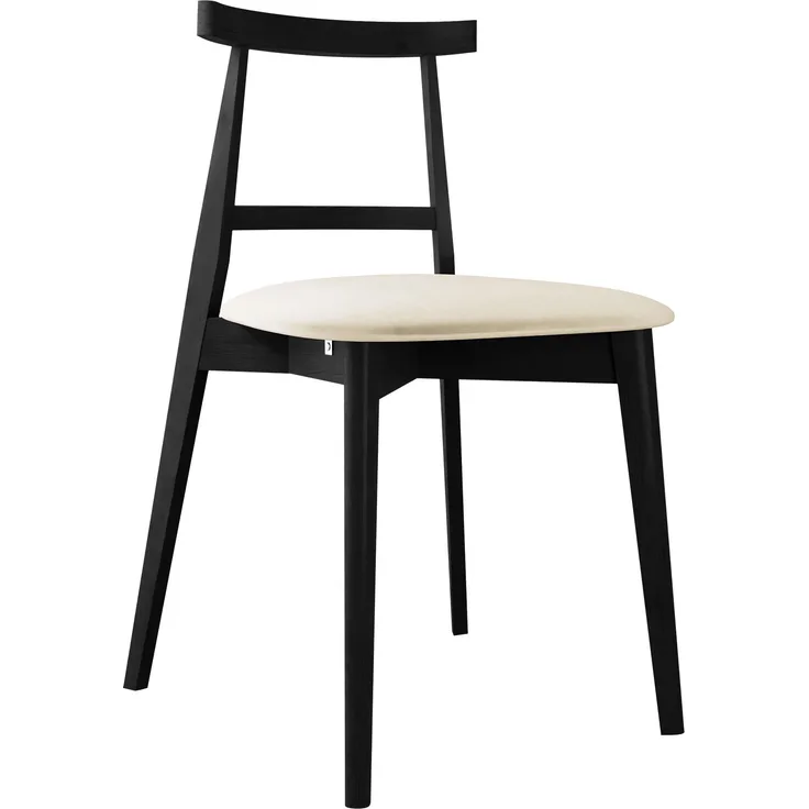 Esszimmerstuhl Hazren, Stuhl aus Buchenholz für Küche, Restaurant (Schwarz / Magic Velvet 2250)