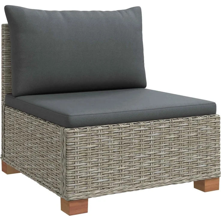 vidaXL 4 stk. Rattan-Lounge-Set mit Kissen GENDT Naturrattan Kubu Grau 3429845 – Bild 6