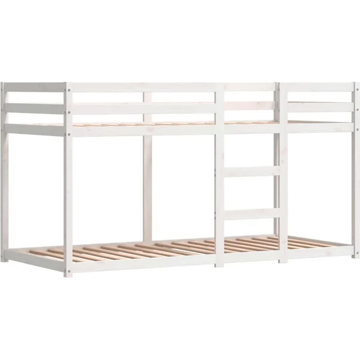 vidaXL Etagenbett mit Vorhängen Blau 90x190 cm Massivholz Kiefer 3284031 – Bild 3
