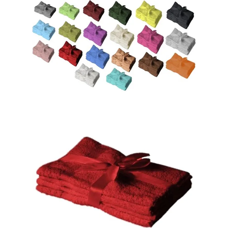 Gästehandtuch 4er Set 30 x 50 cm Rot