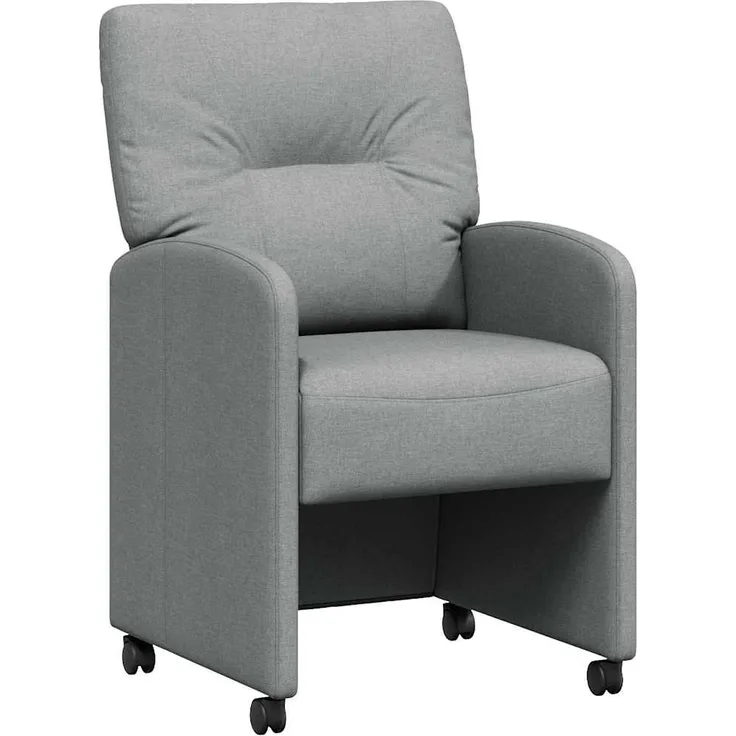 vidaXL Esszimmerstühle mit Rollen 2 pcs Hellgrau 57 x 67 x 95 cm Stoff 42017847
