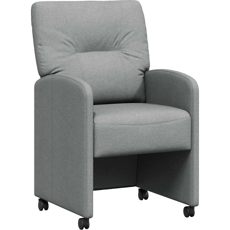 vidaXL Esszimmerstühle mit Rollen 2 pcs Hellgrau 57 x 67 x 95 cm Stoff 42017847 – Bild 1