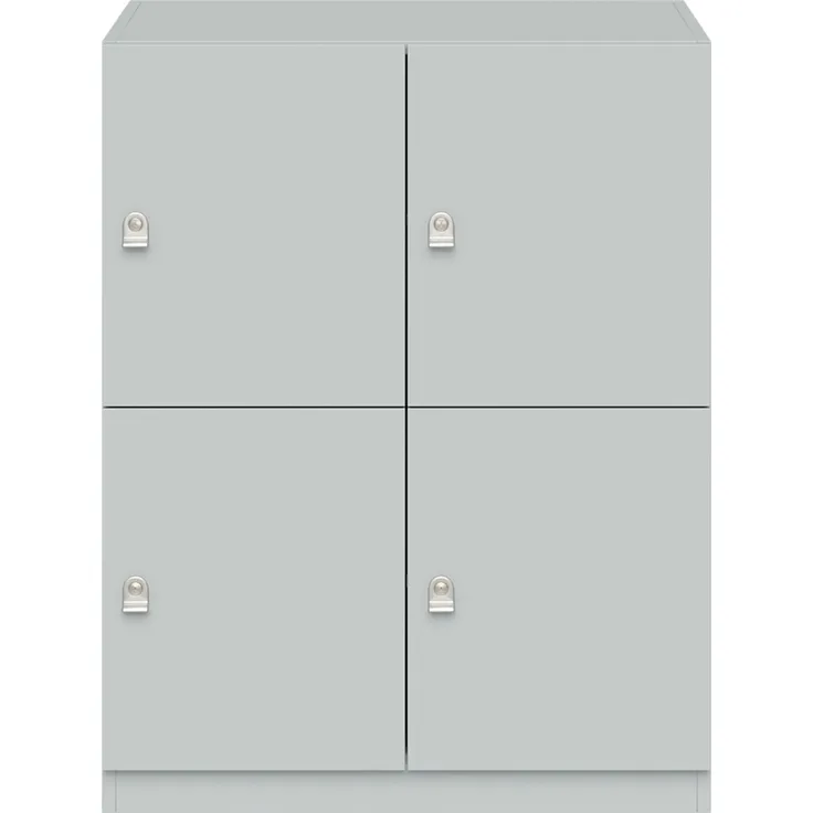 Pren Schließfachschrank, 2 Abteile mit je zwei Türen, Zylinderschloss inkl. 2 Schlüssel, Maße: H 1018 x B 800 x T 500 mm, Farbe 005 weiß