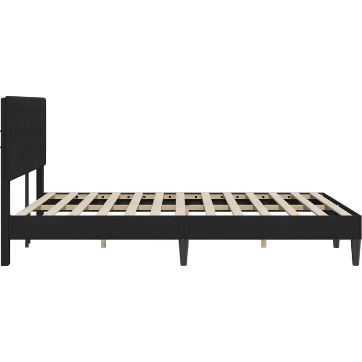 vidaXL Bettrahmen mit Kopfteil Schwarz 140 x 190 cm Samt 42027665 – Bild 5